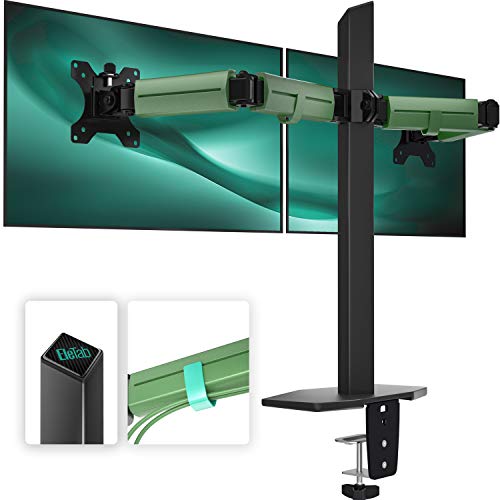 Black Friday - 80% OFF EleTab Dual Monitor Stand - Heavy Duty Dual Arm Monitor Desk Mount Fully Adjustable, Fit 2/Two LCD Screens up to 27 Inch with C-Clamp and Grommet Base, Green Black Friday - 80% OFF EleTab Dual Monitor Stand - Heavy Duty Dual Arm Monitor Desk Mount Fully Adjustable, Fit 2/Two LCD Screens up to 27 Inch with C-Clamp and Grommet Base, Green