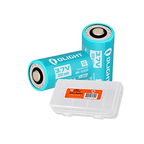 Two Pack: Olight 550mAh 163C05 Rechargeable Battery for Olight S1R I (900 lumens Version) and S10R III Flashlight plus LumenTac Organizer Two Pack: Olight 550mAh 163C05 Rechargeable Battery for Olight S1R I (900 lumens Version) and S10R III Flashlight plus LumenTac Organizer