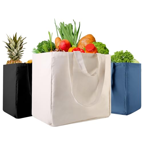 Musbus Large Canvas Tote Bag 3-Pack