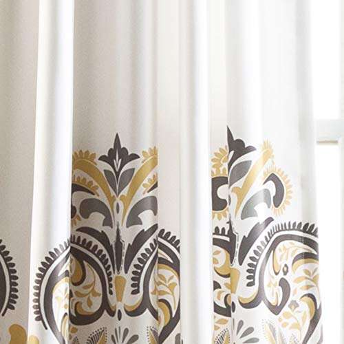 Lush Decor Clara Curtains Paisley Damask Print Bohemian Style Light Filtering Window Panel Set for Living Dining - Image 4