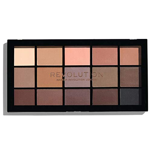 Makeup Revolution Eyeshadow Palette, Reloaded Basic Mattes, Colors Include Nude, Cream, Beige, Brown and Deep Plumb