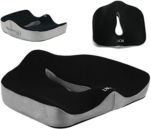 ROYI Memory Foam Seat/Chair Cushion for Relieves Back, Sciatica Pain，Tailbone Pain,Coccyx, Degenerating Disc, Orthopedic