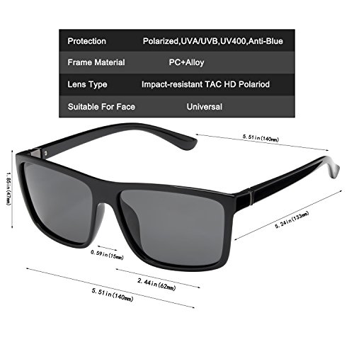Image of Men's Sports Polarized Sunglasses Square Frame Glasses NP1007