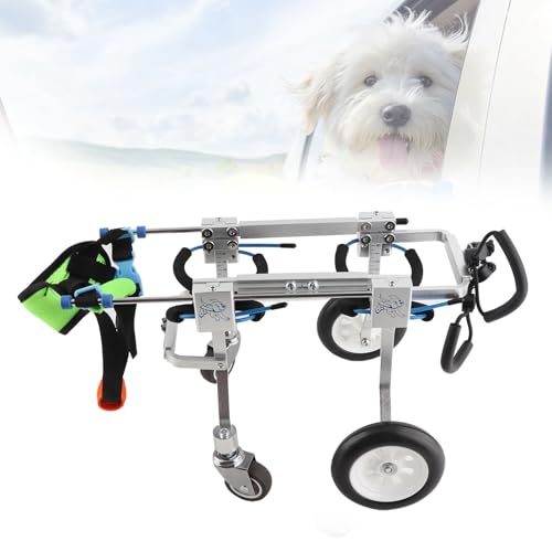 Adjustable Dog Wheelchair for Small Pets - Full Support 4 Wheels Pet Wheelchair for Front & Hind Legs Rehabilitation, Handicapped Dogs & Cats (XXS) - Image 4