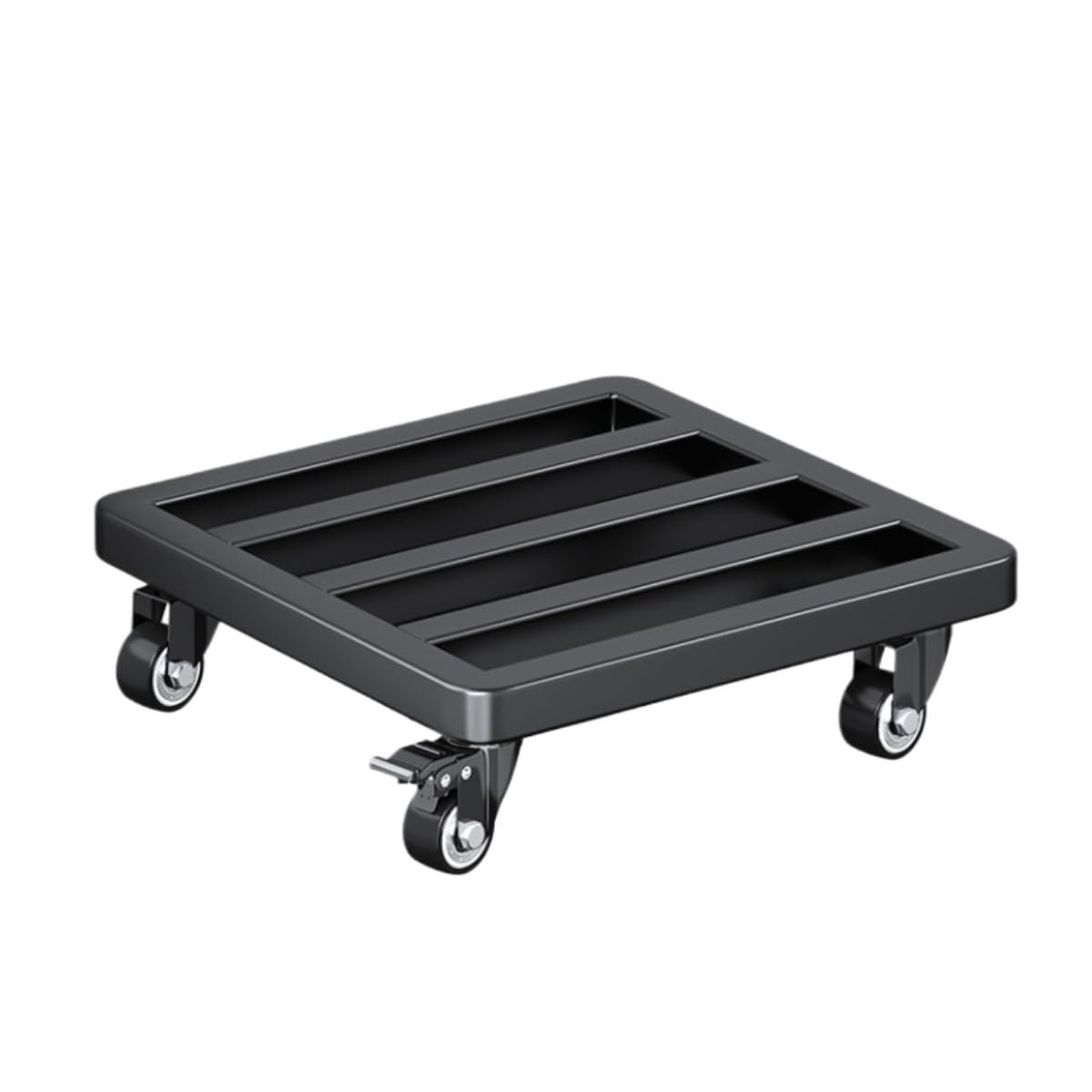 Macetero móvil con ruedas, soporte para flores de pie para interior y exterior, negro, 40 cm, para balcón, jardín, soporte universal para macetas