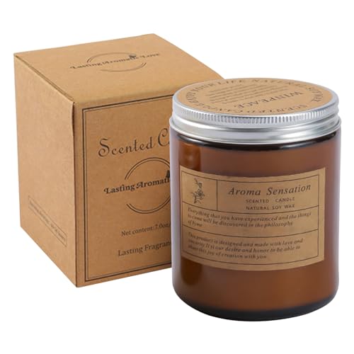 Duftkerzen im Glas, Sandelholz und Patchouli Duftkerze, Kerzengeschenk für Frauen Sandelholzduftkerzen Zuhause 28 Stunden Brenndauer, 200g (Stil 2)