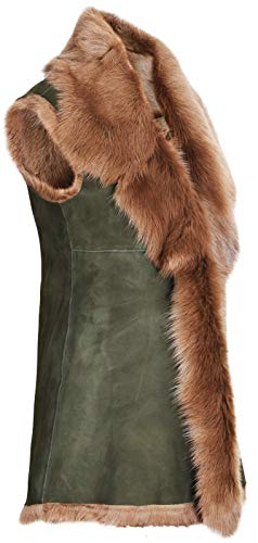 Ladies Olive Women's Soft Real Toscana Sheepskin Leather Gilet Waistcoat2