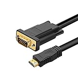 Cable Cable HDMI Male vers VGA Male pour PC ORDISSIMO Adaptateur Gold Full HD PC Ecran 1080p (Noir)