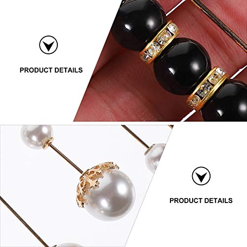 Amosfun Broche de Pérola 12 Peças Femininas Suéter Xale Clipe Cardigã Gola Camisa Vestido de Seguran