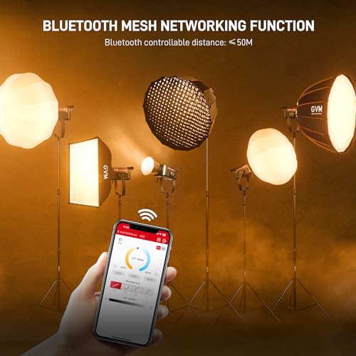 Image of GVM SD500B LED Video Light Kit (2-Pack), 2700-6800K Bi-Color COB Softbox Lighting Set, 227040 Lux @1m, CRI 97+, APP Bluetooth Control for Portrait Photography, Films & TV Studio