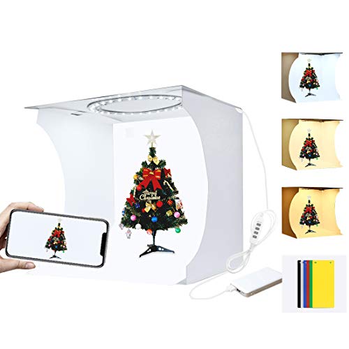 Puluz 9.1" Photo Studio Light Box，Folding Portable Light Photo Lighting Studio Shooting Tent Box Kit With Ring Led Panel And 6 Colors Backdrops For Jewellery And Small Items #TOP24