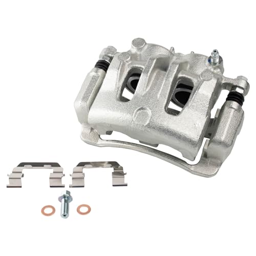 Image of TRQ Front Left Brake Caliper w /Bracket Drivers Side