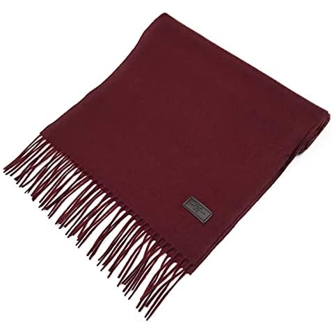 Hickey Freeman Solid 100% Italian Cashmere Scarf for Men – Ultra-Soft Men’s Winter Scarves, 72-Inches x 12-Inches, Bordeaux Cover
