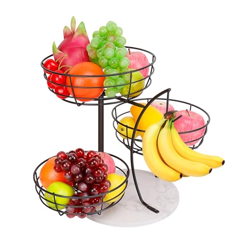 Livabber 3-Tier Fruit Basket with Banana Hanger