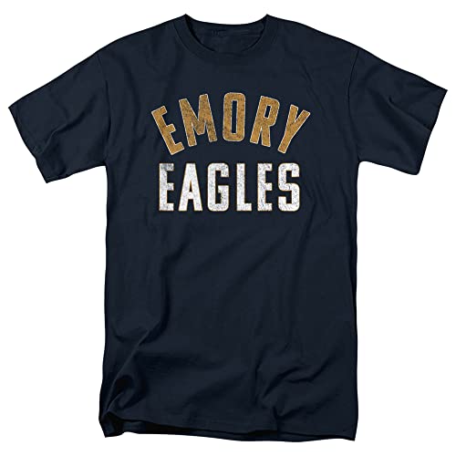 Emory University Official Eagles Logo Unisex Adult T Shirt,Navy, Large