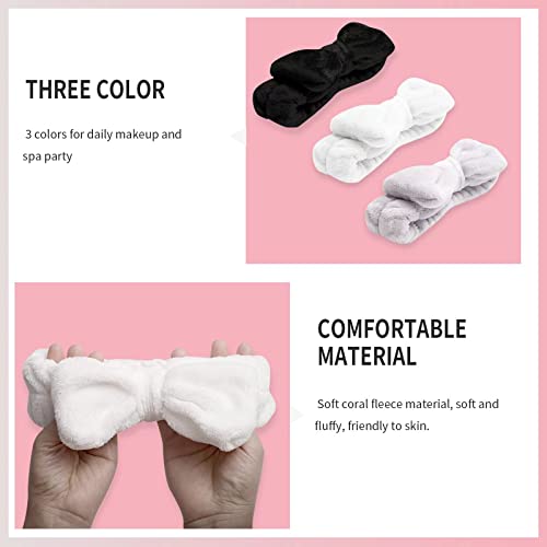 Wsyub Spa Headband, Makeup Headband, Fluffy Makeup Headbands, Slumber Party Supplies, Facial Headbands Headband For Washing Face, Bow Hair Band #TOP3