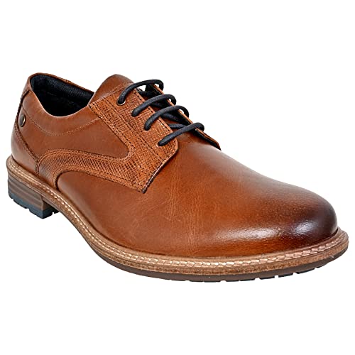 Image of Hx London Men's Leather Lace-Up Derby Uniform Dress Shoes