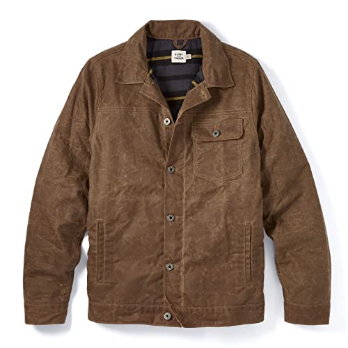 Image of Huckberry Flint and Tinder Men's Flannel-Lined Waxed Trucker Jacket