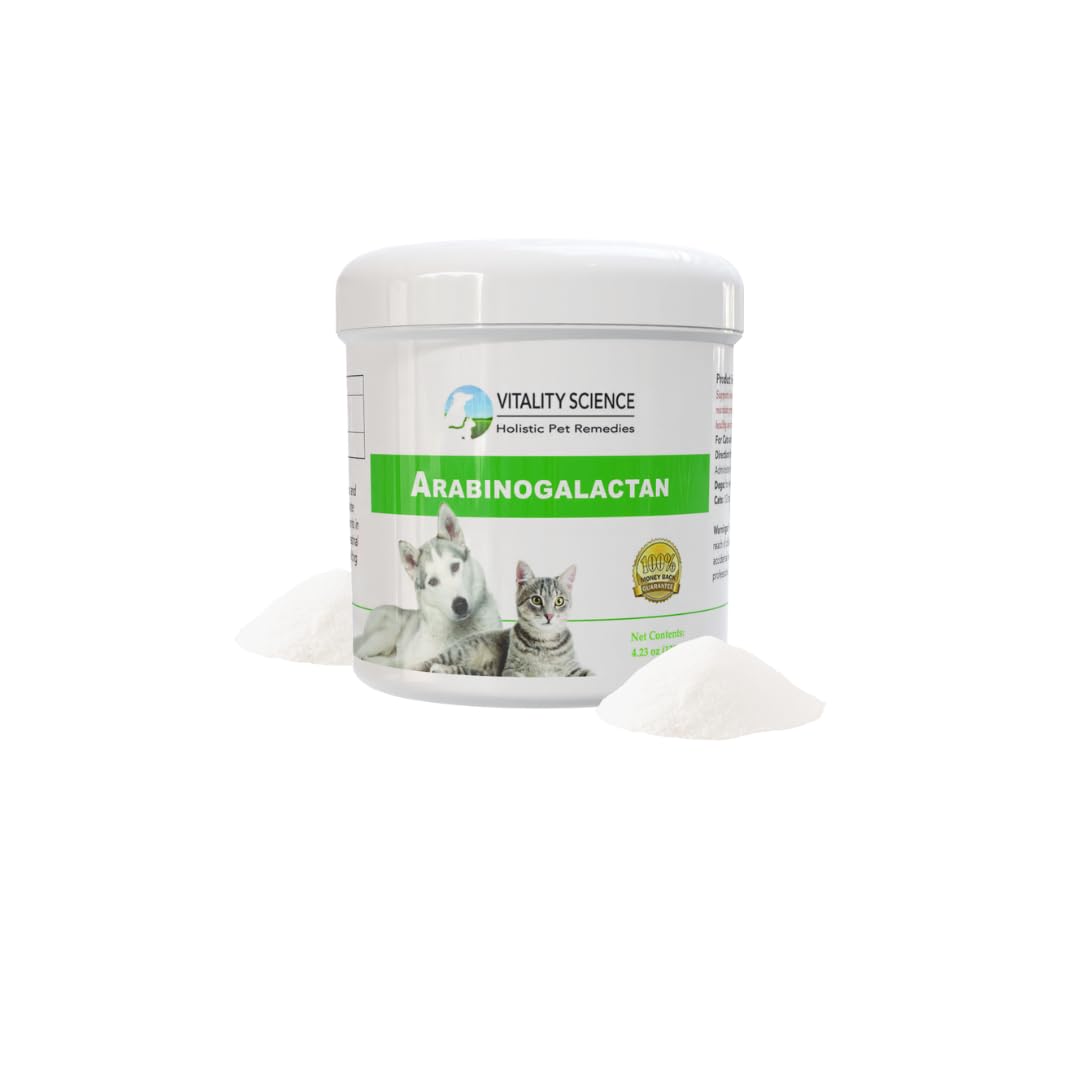 Arabinogalactan Water Soluble Prebiotic for Cats and Dogs | 100% Natural | Supports Immune Health | Maintains Proper Gut and GI Tract | Optimum Digestive Health (120g)