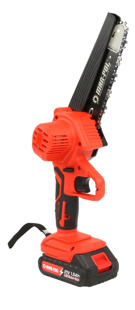 Motosierra eléctrica de cadena | 1500 W | 21 V | 1500 mAh | 2 barras de 6" (18 cm) | 2 cadenas de 6" (18 cm) | Corte 15 cm | Velocidad de la cadena 6 m/s | poda de jardín madera