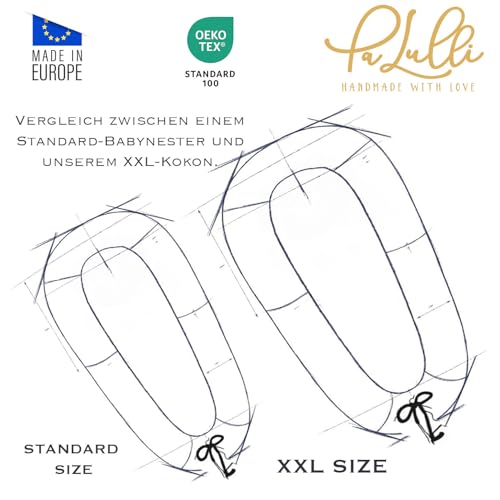 Miniatura 5 de Palulli Nido De Bebé Para Recién Nacido Xxl 120 X 60 Tumbona Nido Para Bebé 100 Algodón Con Bordes Protectores 0-9 Meses