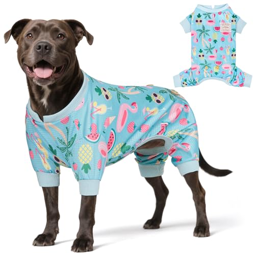KYEESE Dog Pajamas for Medium Large Dogs Breathable Mesh Onesie, Flamingo