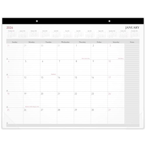 Office Depot Brand Monthly Desk Pad Calendar, 21 3/4" x 17", White, January 2026 to December 2026, OD20260026 Office Depot Brand Monthly Desk Pad Calendar, 21 3/4" x 17", White, January 2026 to December 2026, OD20260026