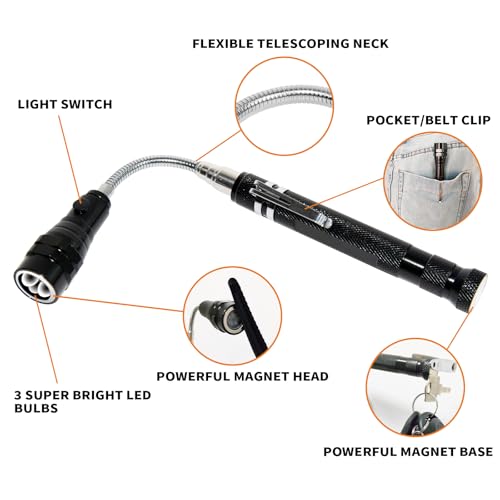 LED Telescopic Magnetic Pickup Tool - Perfect Gifts for Men - Image 2