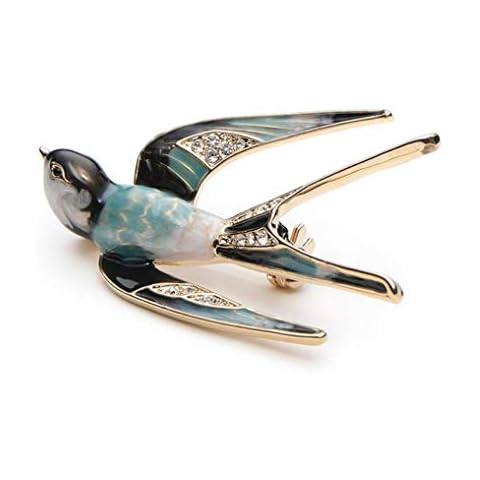 Myhouse Classic Alloy Enamel Swallow Brooch Pins Metal Scarf Pins Christmas Gift Banquet Weddings Accessories Cover