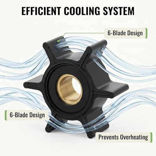 Image of Water Pump Impeller Replacement for Mercury & Tohatsu Outboards 2HP-6HP | Replaces OEM 369-65021-1, 47-16154-3, Sierra 18-3098 | Fits 2.5HP, 3.5HP, 4HP, 5HP