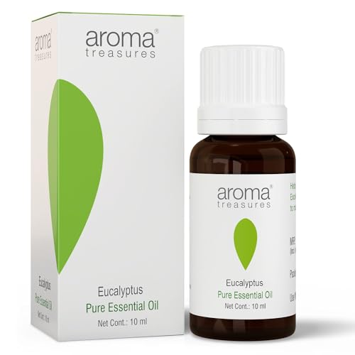 Image of Aroma Treasures Eucalyptus Essential Oil | 100% Pure & Natural Theraputic Essential oil for healthy Skin, body, Aromatherapy - 10ml