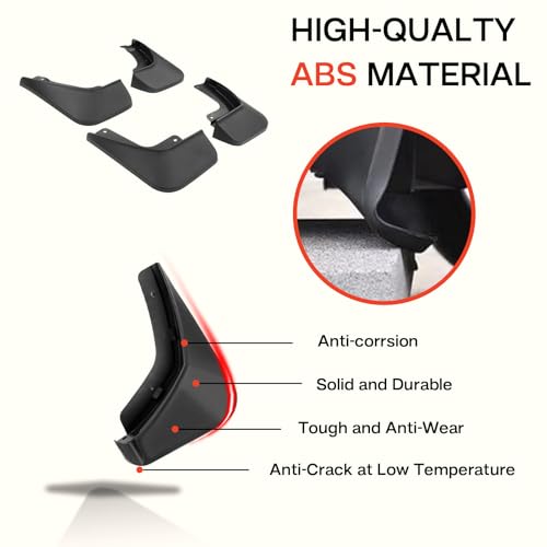 Image of Mud Flaps Splash Guards for Jeep Grand Cherokee L 2024 2023-2021 | No Drilling Required Bendable Mud Guards | Front & Rear 4-Piece Set Car Accessories