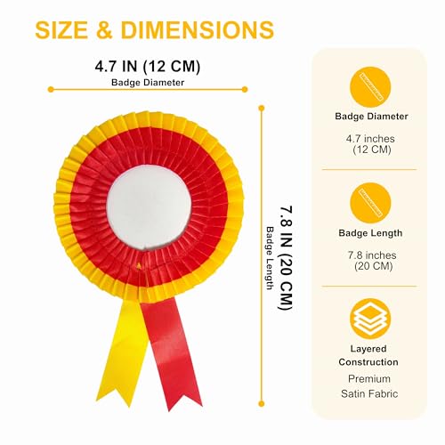 Image of NEXGEN Trends Double Line Satin Award Badge for School Sports Day, Annual Day & Prize Distribution | Premium Ribbon Badge with Safety Pin | Pack of 10