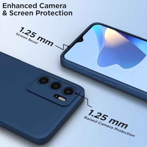 Image of Outlouders Back Cover for Oppo A16 | Camera Protection | Durable Soft Matte Silicone Bumper Case (Blue)