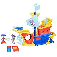 Spidey and his Amazing Friends Marvel Water-Webs Webs Ahoy Bubble Pirate Ship Playset 43 cm with Real Bubble Maker, Spidey & Green Goblin Figures, Accessories – Toy for Kids Ages 3+