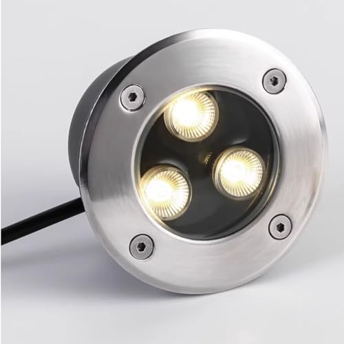 Ultradelgado LED Foco - Empotrable Al Aire Libre Focos De 3W, Luz LED Enterrada Para Exteriores Resistente Al Agua IP67, Lámpara De Jardín Paisajística, Foco De Césped Empotrado En El Suelo(Cool White