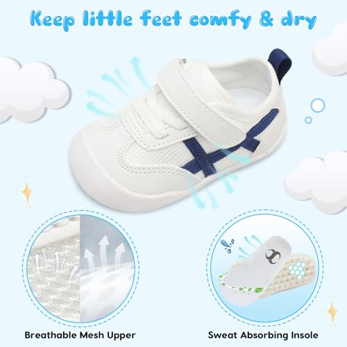 Image of Scurtain Baby Shoes Boy Girl First Walking Shoe Infant Crib Breathable Sneakers Lightweight Barefoot Shoes for Babies