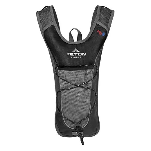 TETON Sports Trailrunner 2 Liter Hydration Backpack; Perfect for Trail Running, Cycling, Hiking, and Climbing; BPA Free; 2L Water Bladder Keeps You Cool When You’re Outdoors; Black