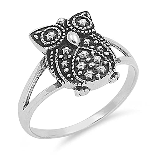 Vintage Owl Wholesale Bali Ring New .925 Sterling Silver Band Size 6