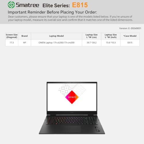 Image of Smatree Laptop Sleeve for 17.3 inch HP OMEN Laptop 17t-ck200 /17t-cm200