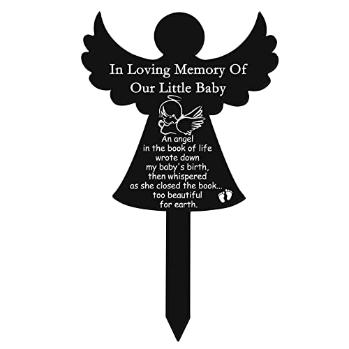 Roowest Angel Baby Memorial Grave Stake in Loving Memory Grave Marker Decorations Sympathy Remembrance Memorial Gifts for Cemetery Outdoors Yard