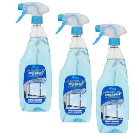 Pack 3 Limpiacristales y Multiusos BVerde con Pistola | 3 x 1 Litro | Limpieza y Brillo sin Huellas