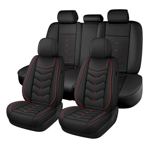 Image of Car Seat Cover for Jeep Wrangler 2000-2026, Seat Covers Full Set,Non-Slip Waterproof seat Cover,Wear-Resistant Nappa Leather car seat Covers. (Standard 5 Seats /Black)