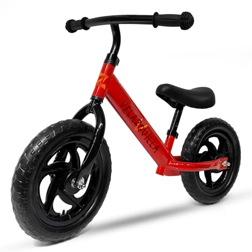 VELAZQUILLA: Bicicleta Niño 2 Años a 5 Años Roja - Bicicleta sin Pedales - Bicicleta para Bebes sin Pedales - Bicicleta Bebe sin Pedales hasta 25 Kg - Bici sin Pedales - Bicicleta sin Pedales 2 Años