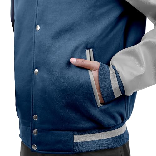 Image of Baseball Wool Letterman Varsity Faux Leather Sleeve For Men | Wool Varsity Bomber Jacket