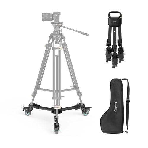 SmallRig Quick-Lock Photography Heavy Duty Tripod Dolly Heavy Duty with 3 Rubber Wheels Adjustable Legs Handle & Carry Bag 44.1lbs Capacity Tripod Wheels for Filming and Photography
