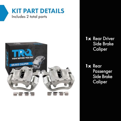 Image of TRQ Rear Brake Caliper Set Zinc Coated Brackets Hardware Compatible with 2014-2020 Ram ProMaster 1500 2014-2020 ProMaster 2500 3500