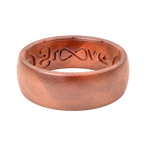 Groove Life Metallic Copper Ring - Breathable Silicone Wedding Rings For Men, Lifetime Coverage, Unique Design, Comfort Fit Ring - Size 11 #TOP17