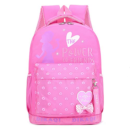 XMYNB Mochila Infantil Belleza De Dibujos Animados Femenina Impresa Escolar Nylon Rosa