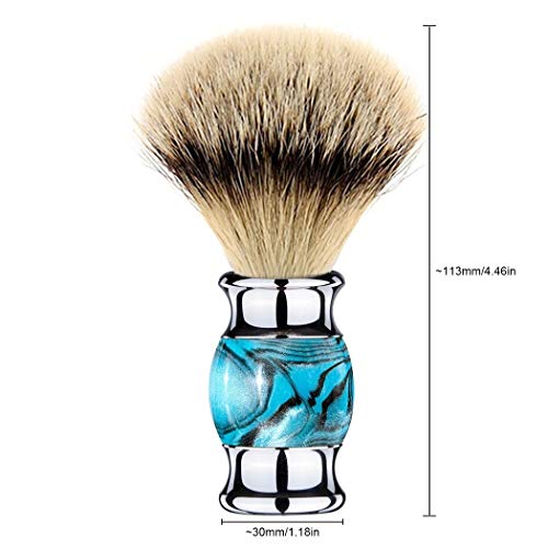 Grandslam Finest Badger Shaving Brush with Resin Handle- Engineered for the Best Shave of Your Life (Blue) - Thumbnail 3